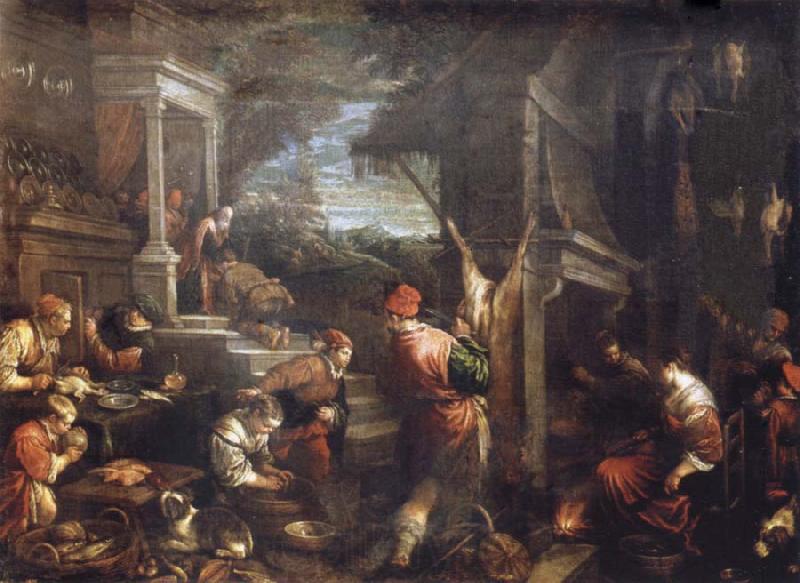 Francesco Bassano the younger The homecoming de lost of son into the father house Spain oil painting art